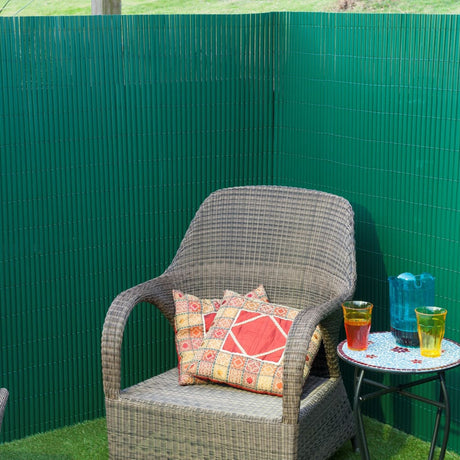 Nature Doppelseitiger Garten-Sichtschutz PVC 1,5×3 m Grün - Place-X Shop