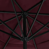 Sonnenschirm mit Aluminium-Mast 600 cm Bordeauxrot