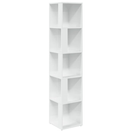 Eckregal Hochglanz-Weiß 33x33x164,5 cm Holzwerkstoff - Place-X Shop