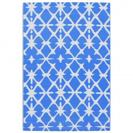 Outdoor-Teppich Blau und Weiß 140x200 cm PP