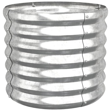 Pflanzkübel Pulverbeschichteter Stahl 40x40x36 cm Silber