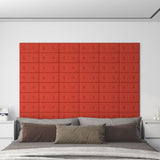 Wandpaneele 12 Stk. Rot 30x15 cm Kunstleder 0,54 m²
