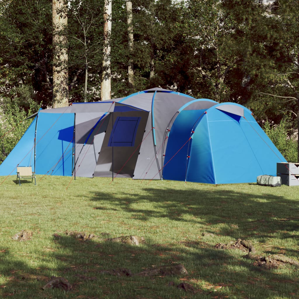 Campingzelt 12 Personen Blau 840x720x200 cm 185T Taft - Place-X Shop