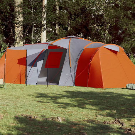 Campingzelt 12 Personen Grau & Orange 840x720x200 cm 185T Taft - Place-X Shop