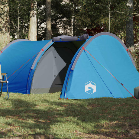 Campingzelt 4 Personen Blau 405x170x106 cm 185T Taft - Place-X Shop