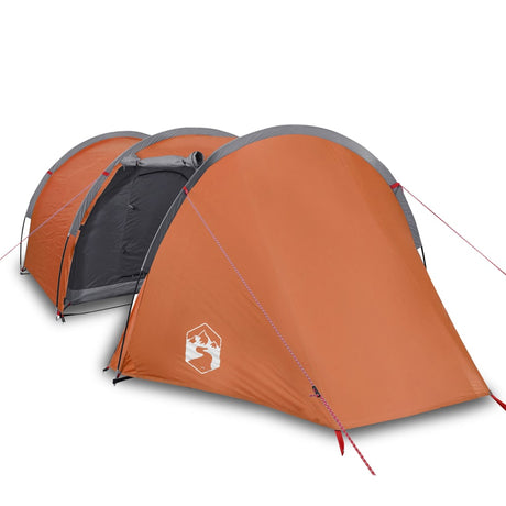 Campingzelt 4 Personen Grau & Orange 405x170x106 cm 185T Taft - Place-X Shop