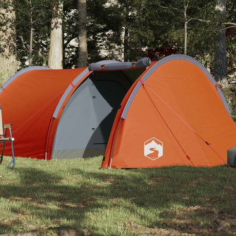 Campingzelt 4 Personen Grau & Orange 405x170x106 cm 185T Taft - Place-X Shop