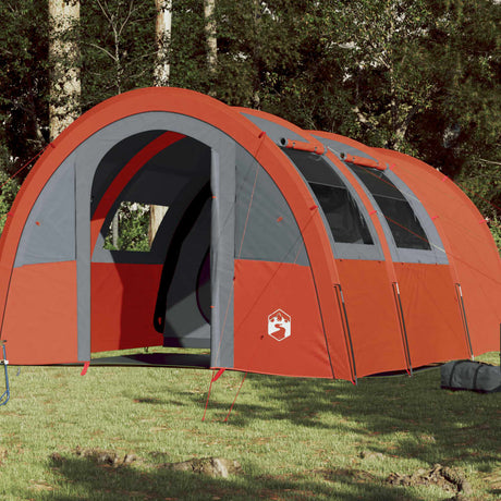 Campingzelt 4 Personen Grau & Orange 483x340x193 cm 185T Taft - Place-X Shop