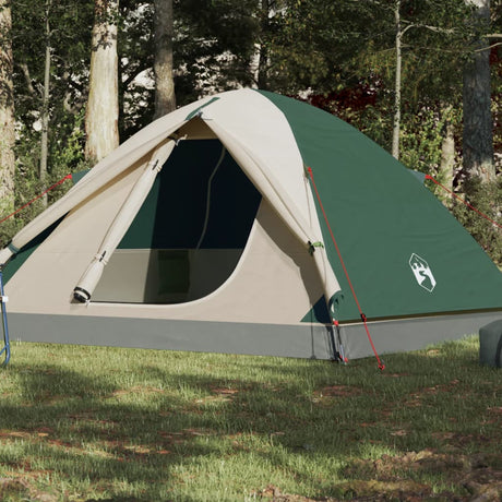 Campingzelt 6 Personen Grün 348x340x190 cm 190T Taft - Place-X Shop