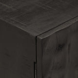 Nachttisch Schwarz 40x30x50 cm Massivholz Mango und Eisen - Place-X Shop