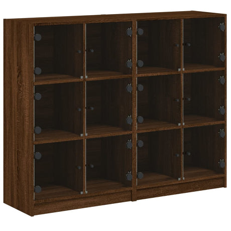 Bücherregal mit Türen Braun Eichen-Optik 136x37x109 cm