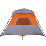 Campingzelt 6 Personen Grau und Orange 344x282x192 cm - Place-X Shop