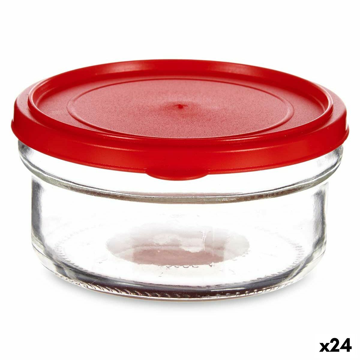 Runde Lunchbox mit Deckel Rot Kunststoff 415 ml 12 x 6 x 12 cm (24 Stück)
