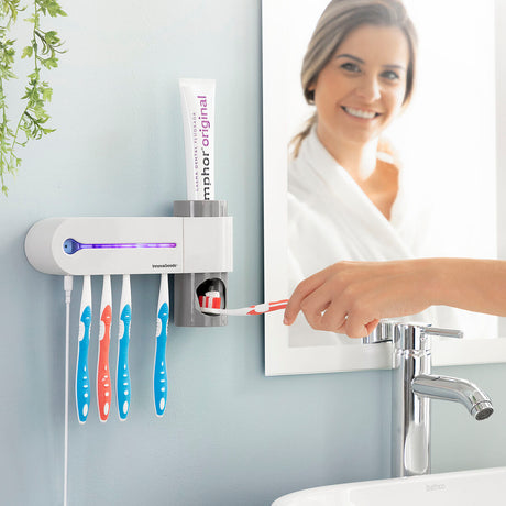 UV-Zahnbürsten-Sterilisator mit Zahnpastahalter und -spender Smiluv InnovaGoods - Place-X Shop