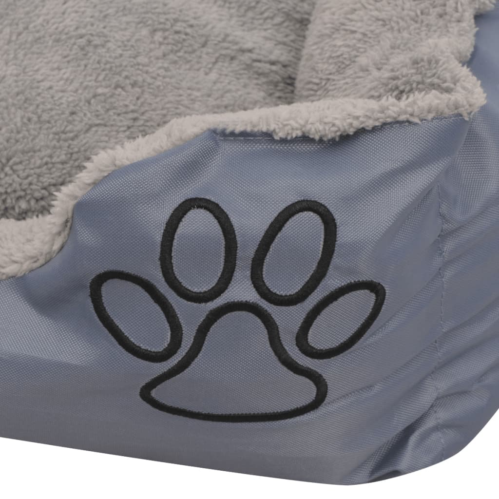 Hundebett mit gepolstertem Kissen Größe L Grau - Place-X Shop