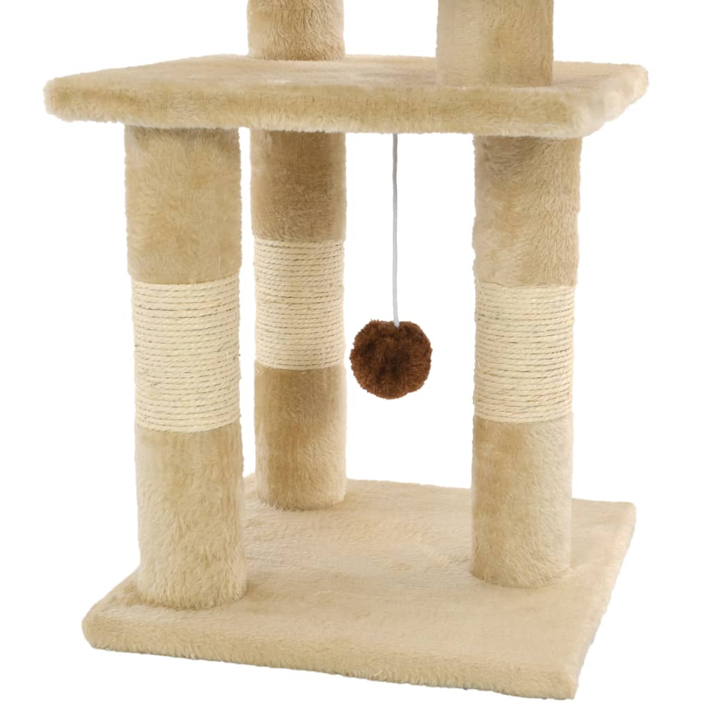 Katzen-Kratzbaum mit Sisal-Kratzsäulen 65 cm Beige - Place-X Shop