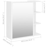 Bad-Spiegelschrank Weiß 62,5x20,5x64 cm Holzwerkstoff - Place-X Shop