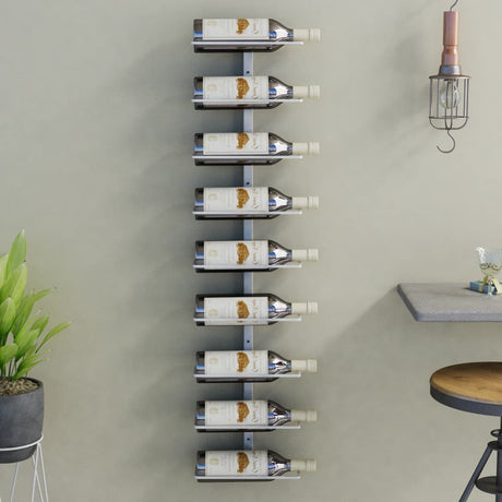 Wand-Weinregal für 9 Flaschen Weiß Eisen - Place-X Shop