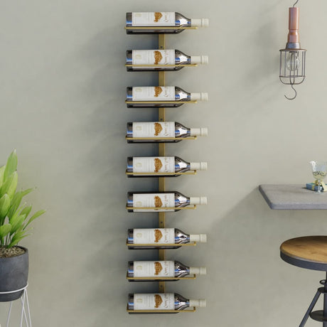 Wand-Weinregal für 9 Flaschen Golden Eisen - Place-X Shop