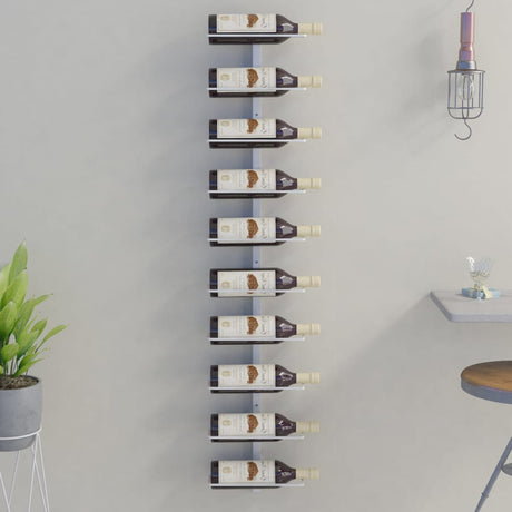 Wand-Weinregal für 10 Flaschen Weiß Metall - Place-X Shop