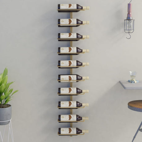 Wand-Weinregal für 10 Flaschen Golden Metall - Place-X Shop