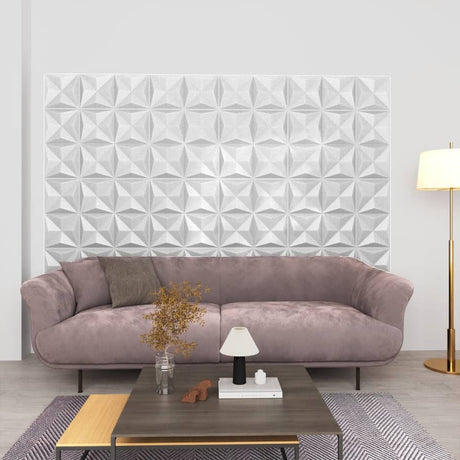 3D-Wandpaneele 12 Stk. 50x50 cm Origami Weiß 3 m² - Place-X Shop