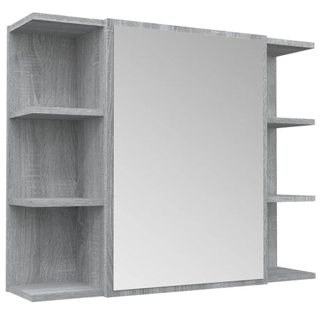 Bad-Spiegelschrank Grau Sonoma 80x20,5x64 cm Holzwerkstoff - Place-X Shop