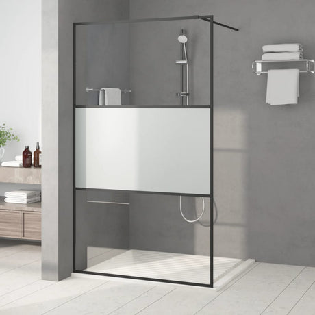 Duschwand für Begehbare Dusche Schwarz 115x195 cm Halbmatt ESG - Place-X Shop