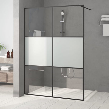 Duschwand für Begehbare Dusche Schwarz 140x195 cm Halbmatt ESG - Place-X Shop