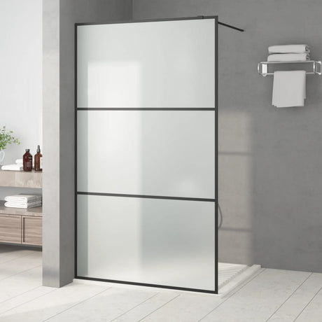 Duschwand für Begehbare Dusche Schwarz 115x195 cm Matt ESG-Glas - Place-X Shop