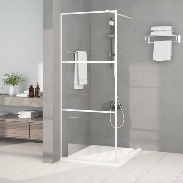 Duschwand für Begehbare Dusche Weiß 80x195 cm ESG-Klarglas - Place-X Shop