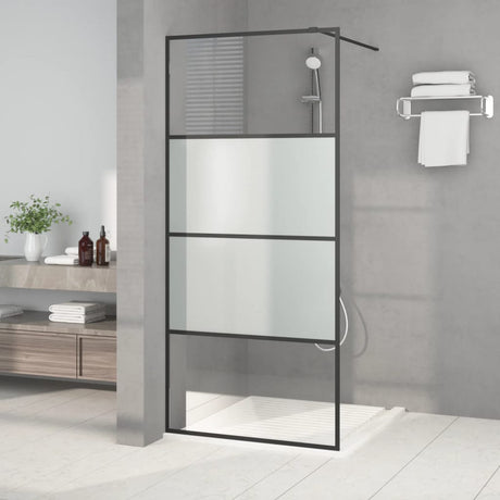 Duschwand für Begehbare Dusche Schwarz 90x195cm Halbmatt ESG - Place-X Shop