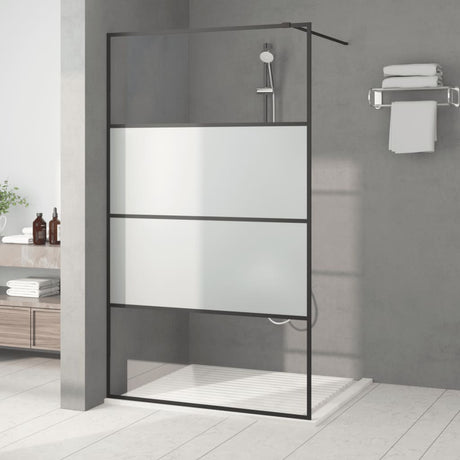 Duschwand für Begehbare Dusche Schwarz 115x195 cm Halbmatt ESG - Place-X Shop
