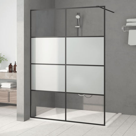 Duschwand für Begehbare Dusche Schwarz 140x195 cm Halbmatt ESG - Place-X Shop