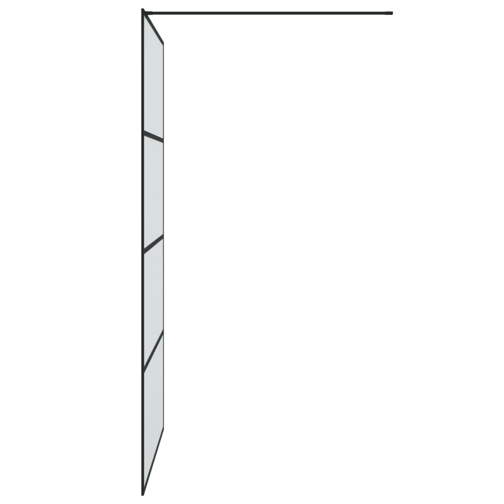 Duschwand für Begehbare Dusche Schwarz 115x195 cm Matt ESG-Glas - Place-X Shop