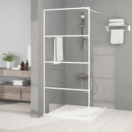 Duschwand für Begehbare Dusche Weiß 90x195 cm ESG-Klarglas - Place-X Shop
