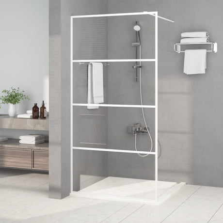 Duschwand für Begehbare Dusche Weiß 100x195 cm ESG-Klarglas - Place-X Shop