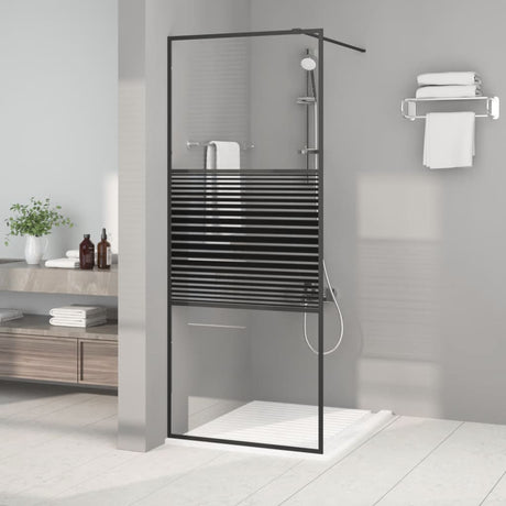 Duschwand für Begehbare Dusche Schwarz 80x195 cm ESG-Glas Klar - Place-X Shop