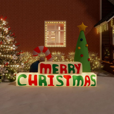 Aufblasbare Weihnachtsdekoration Merry Christmas mit LEDs 197cm - Place-X Shop