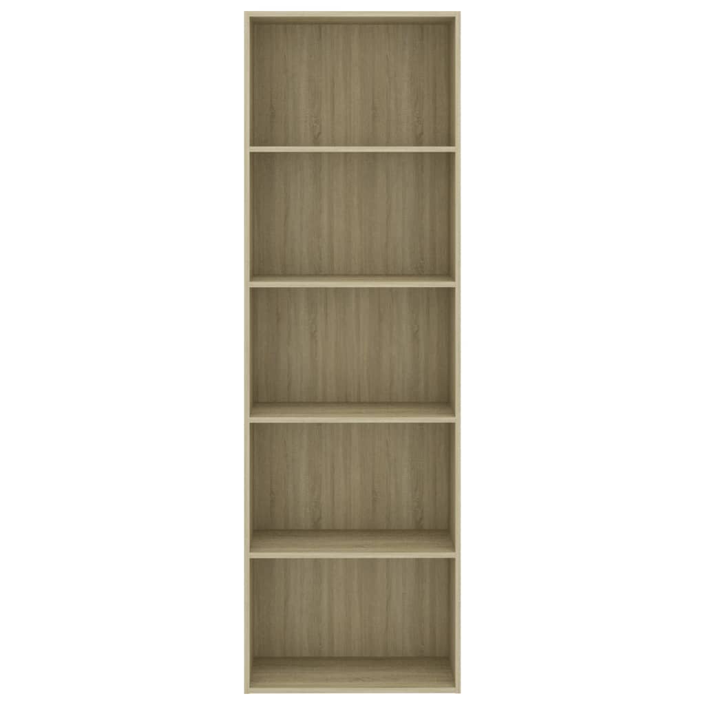 Bücherregal 5 Fächer Sonoma-Eiche 60x30x189 cm Holzwerkstoff
