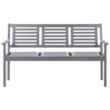 3-Sitzer-Gartenbank mit Auflage 150 cm Grau Eukalyptusholz - Place-X Shop