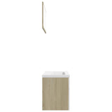 Badmöbel-Set Weiß und Sonoma-Eiche Holzwerkstoff