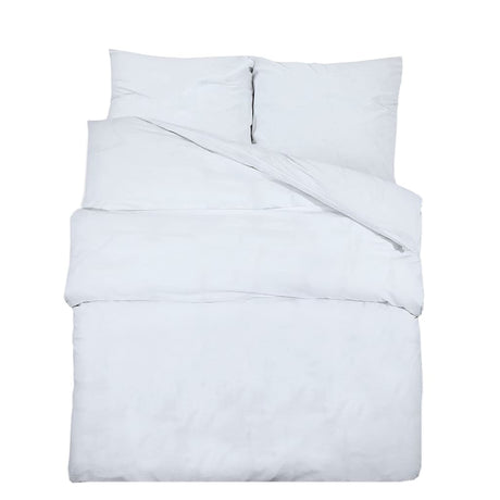 Bettwäsche-Set Weiß 200x200 cm Baumwolle
