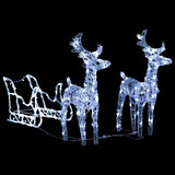 Weihnachtsdekoration Rentiere mit Schlitten 240 LEDs Acryl - Place-X Shop