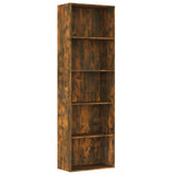 Bücherregal 5 Fächer Räuchereiche 60x30x189 cm Holzwerkstoff