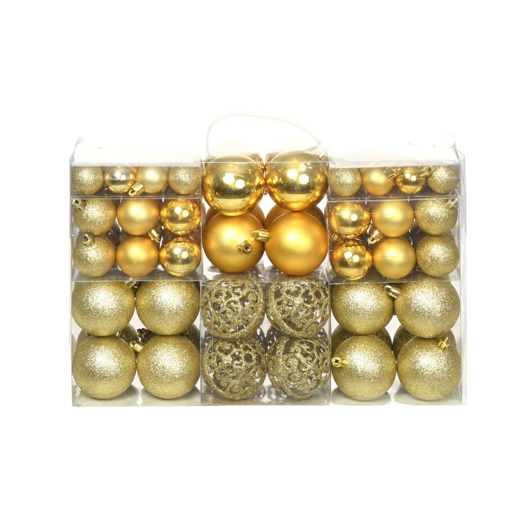 100-tlg. Weihnachtskugel-Set 3/4/6 cm Golden - Xcelerate Your Shopping - Place-X Shop