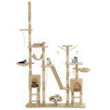 Katzen-Kratzbaum mit Sisal-Kratzsäulen 230 - 250 cm Beige - Place-X Shop