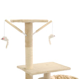 Katzen-Kratzbaum mit Sisal-Kratzsäulen 230 - 250 cm Beige - Place-X Shop