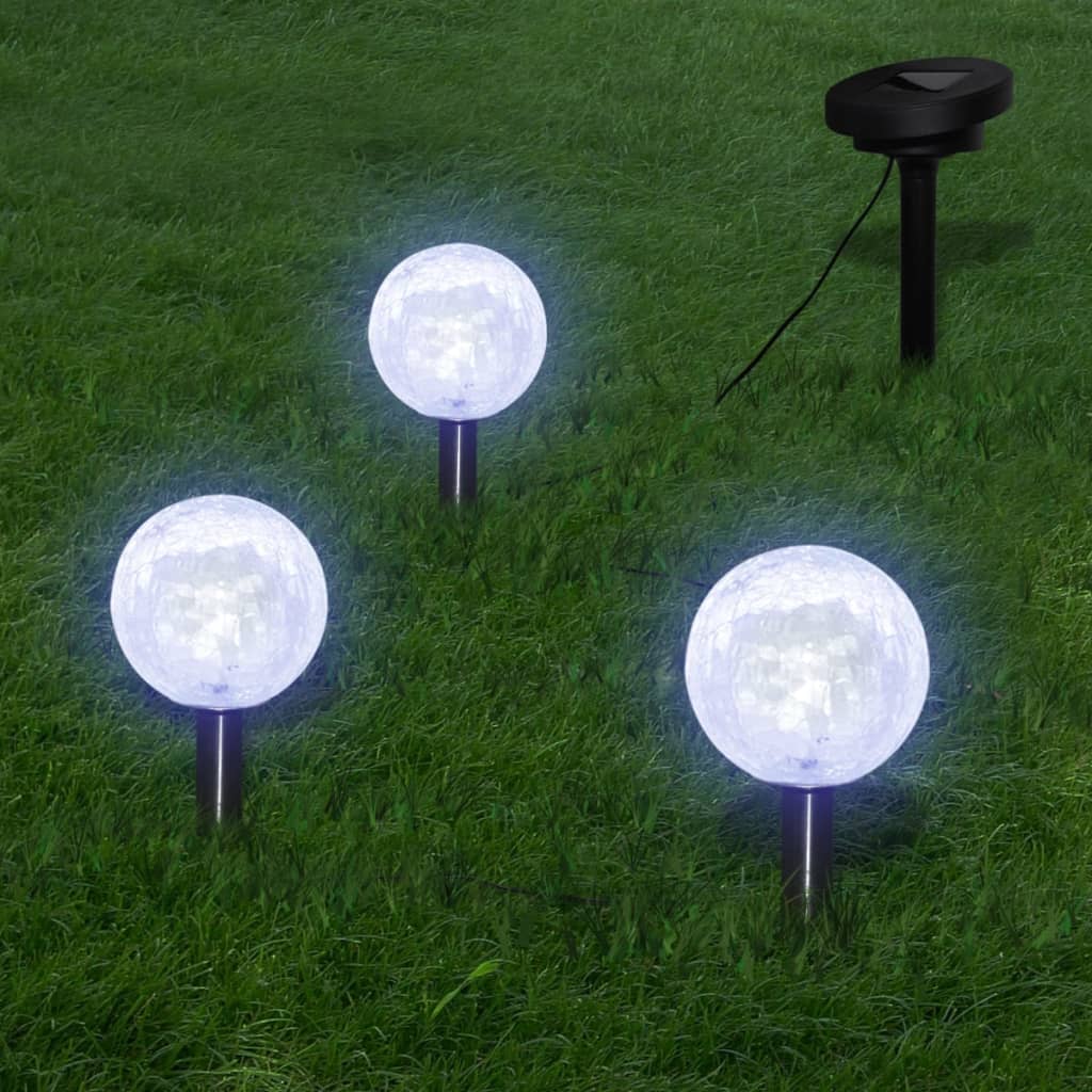 Solarkugel 3 LED Gartenleuchten mit Erdspießen & Solarmodul - Place-X Shop