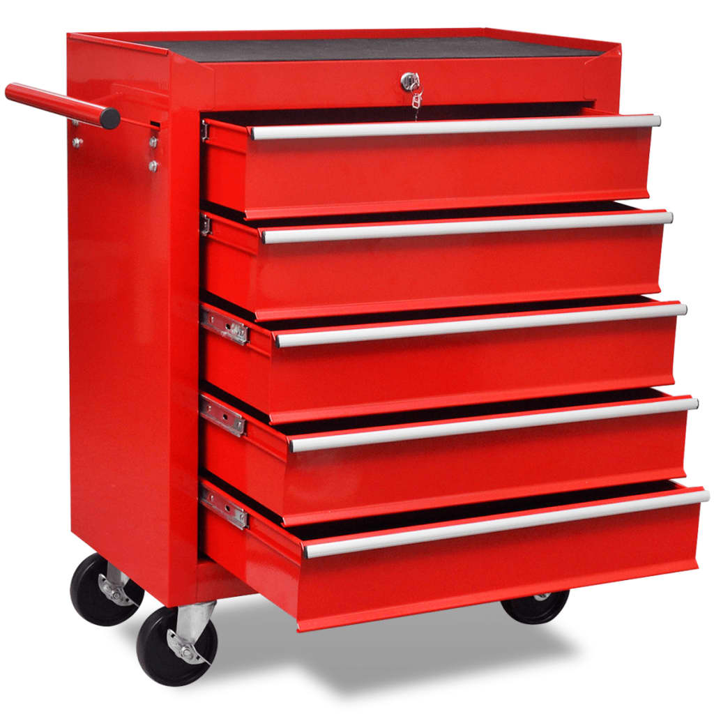 Roter Werkstattwagen 5 Schubladen - Xcelerate Your Shopping - Place-X Shop